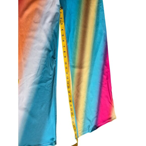 Rainbow 2-Piece Outfit With Halter Crop Top & Wide-Leg Pants - Picture 2 of 6